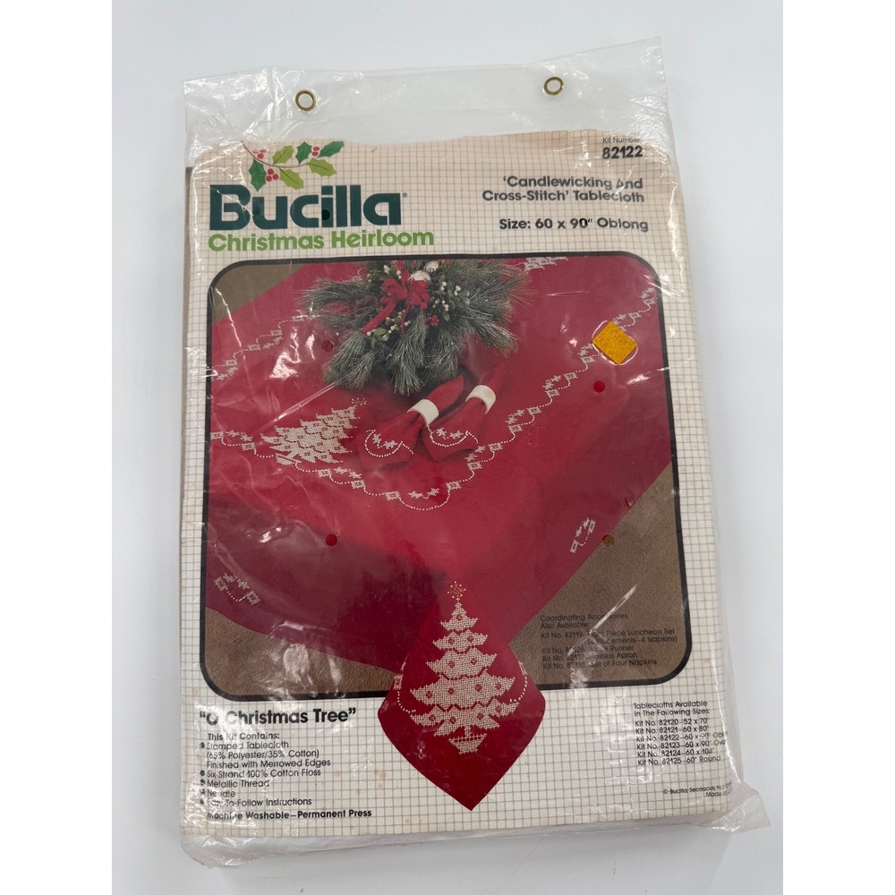 Bucilla Christmas Heirloom O Christmas Tree Tablecloth Kit 82122 60x90 Oblong